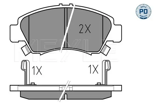 Markenprodukt MEYLE 025 216 9715/PD - Bremsbelagsatz, Scheibenbremse - MEYLE-PD Advanced performance and design.