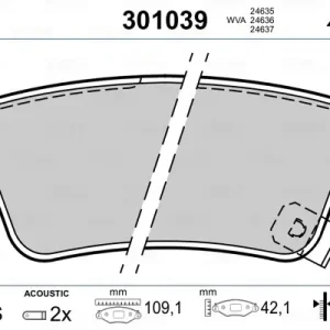 Neue Ware VALEO 301039 - Bremsbelagsatz, Scheibenbremse - FIRST