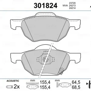 VALEO 301824 - Bremsbelagsatz, Scheibenbremse - FIRST Saisonangebot