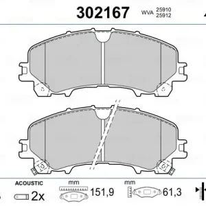 Expressversand VALEO 302167 - Bremsbelagsatz, Scheibenbremse - FIRST