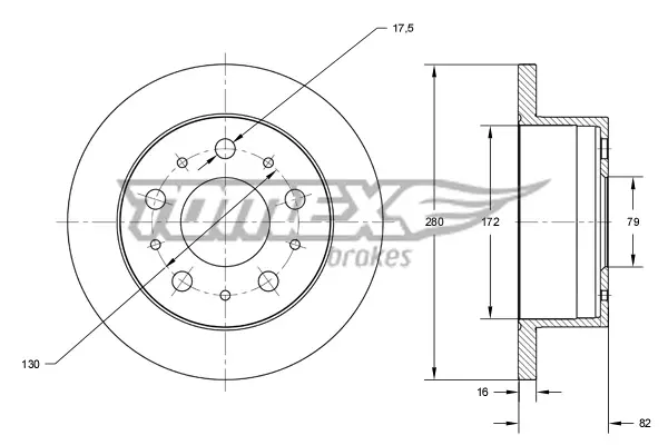 TOMEX Brakes TX 72-35 - Bremsscheibe Preiswert