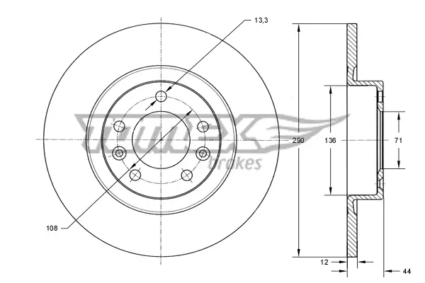 TOMEX Brakes TX 73-68 - Bremsscheibe Neue Ware