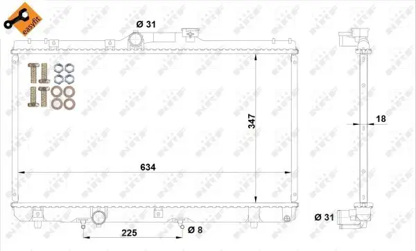 NRF 517588 - Kühler, Motorkühlung - EASY FIT Preis Gesenkt