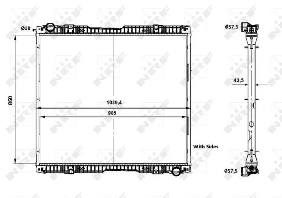 Zertifiziert NRF 519739 - Kühler, Motorkühlung