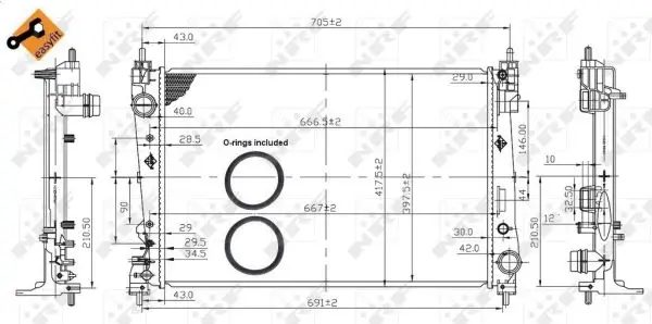 NRF 53454 - Kühler, Motorkühlung - EASY FIT Meistverkauft