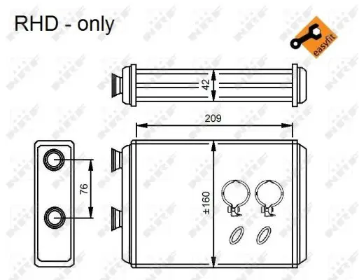 Direkt Vom Hersteller NRF 54224 - Wärmetauscher, Innenraumheizung - EASY FIT