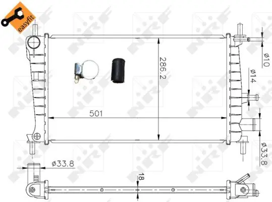 Wochenendangebot NRF 54666 - Kühler, Motorkühlung - EASY FIT