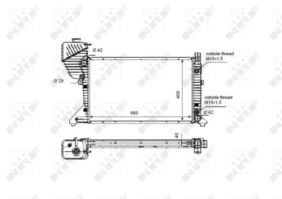 NRF 55349 - Kühler, Motorkühlung - EASY FIT Bestpreis