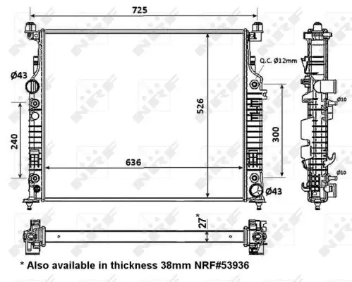 Markenware NRF 56074 - Kühler, Motorkühlung - EASY FIT
