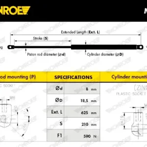 Neue Ware MONROE ML5693 - Gasfeder, Koffer-/Laderaum - MONROE MaxLift
