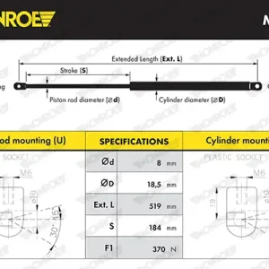 MONROE ML5864 - Gasfeder, Koffer-/Laderaum - MONROE MaxLift Ausverkauf
