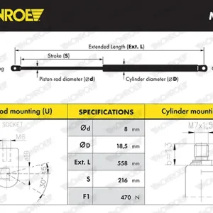 MONROE ML6276 - Gasfeder, Koffer-/Laderaum - MONROE MaxLift Preisreduziert