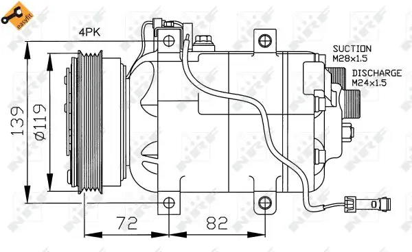 Preiswert NRF 32030 - Kompressor, Klimaanlage - EASY FIT