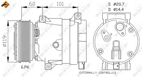 Neue Kollektion NRF 32101 - Kompressor, Klimaanlage - EASY FIT
