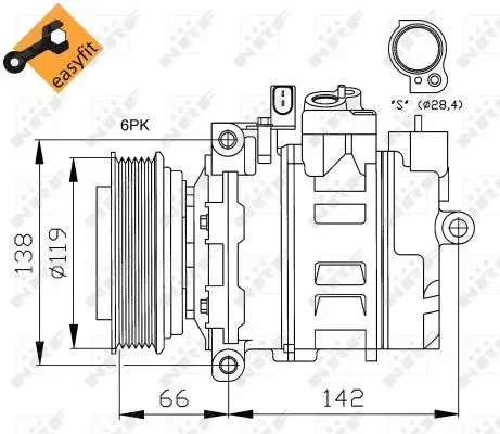 Preisknaller NRF 32111 - Kompressor, Klimaanlage - EASY FIT
