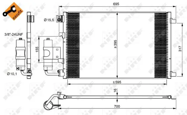 NRF 350042 - Kondensator, Klimaanlage - EASY FIT Preis Gesenkt