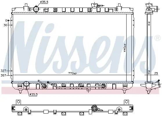 NISSENS 606105 - Kühler, Motorkühlung Schneller Versand