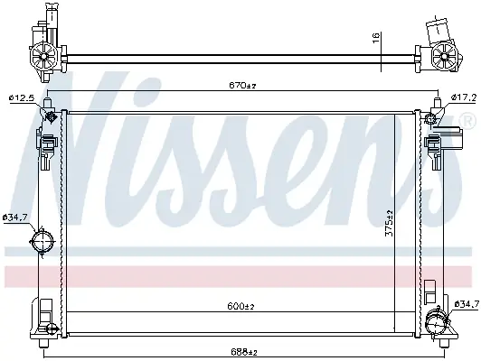 NISSENS 606838 - Kühler, Motorkühlung Sichere Zahlung