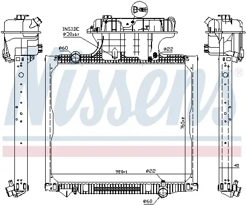 NISSENS 62875 - Kühler, Motorkühlung Zertifiziert
