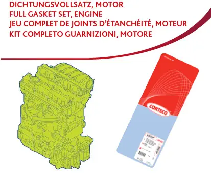 CORTECO 430438P - Dichtungsvollsatz, Motor Wochenendangebot