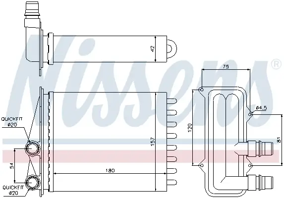 Markenware NISSENS 73468 - Wärmetauscher, Innenraumheizung