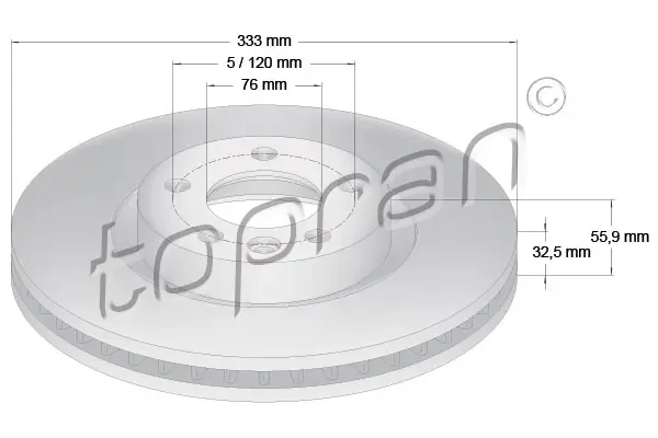 TOPRAN 110 429 - Bremsscheibe Markenprodukt