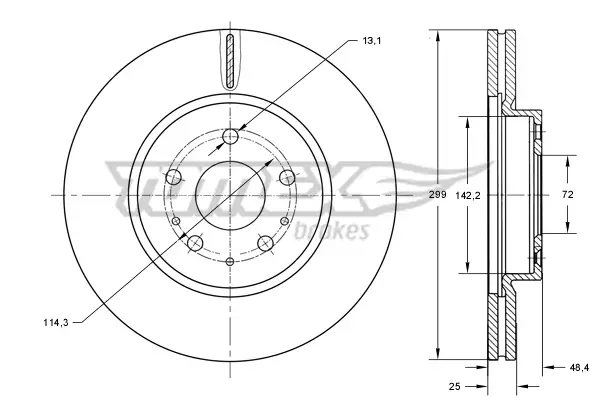 TOMEX Brakes TX 73-22 - Bremsscheibe Schneller Versand