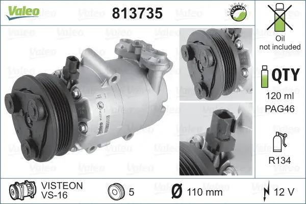 Markenprodukt VALEO 813735 - Kompressor, Klimaanlage - VALEO RE-GEN REMANUFACTURED