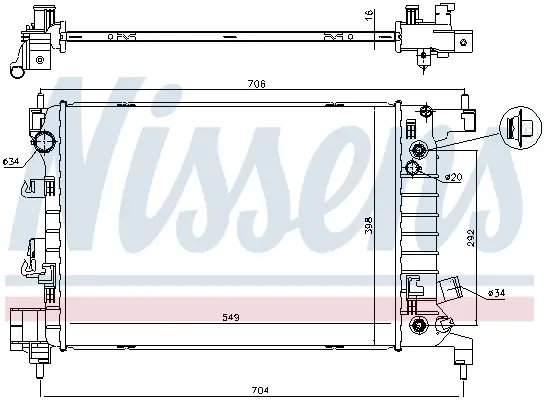 NISSENS 61696 - Kühler, Motorkühlung Garantierte Lieferung