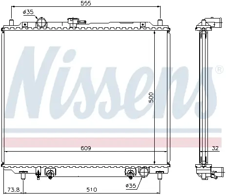 NISSENS 62853 - Kühler, Motorkühlung Garantierte Lieferung