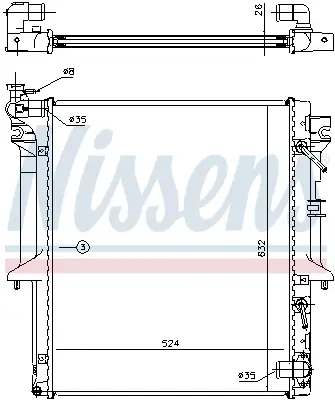 Nur Heute NISSENS 62896 - Kühler, Motorkühlung