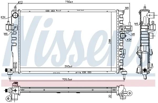 NISSENS 630802 - Kühler, Motorkühlung Geprüft