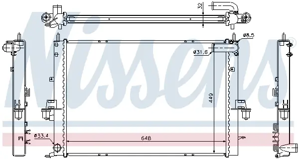 NISSENS 64308A - Kühler, Motorkühlung - ** FIRST FIT ** Neu