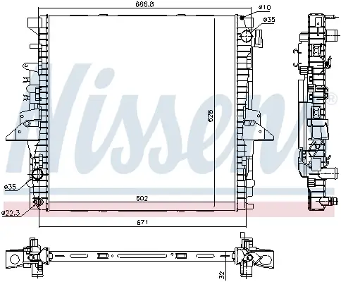 NISSENS 64333 - Kühler, Motorkühlung Top-Preis