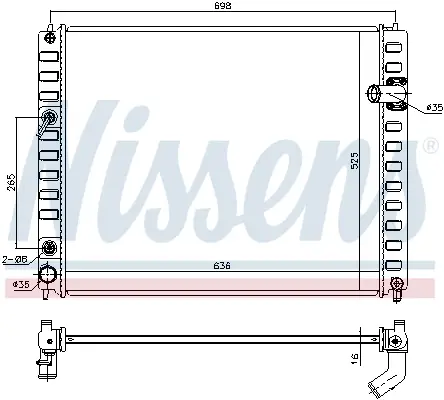 Begrenztes Angebot NISSENS 681208 - Kühler, Motorkühlung