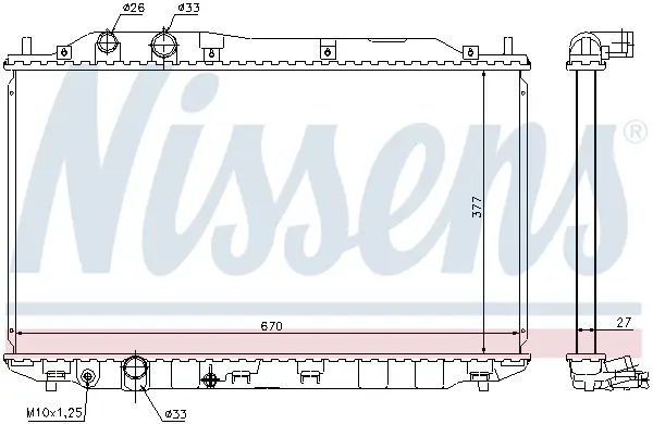 Geprüft NISSENS 68143 - Kühler, Motorkühlung