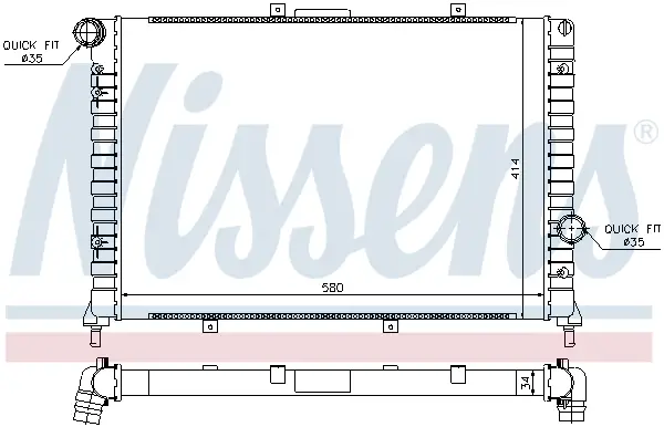 NISSENS 68804 - Kühler, Motorkühlung Schneller Versand