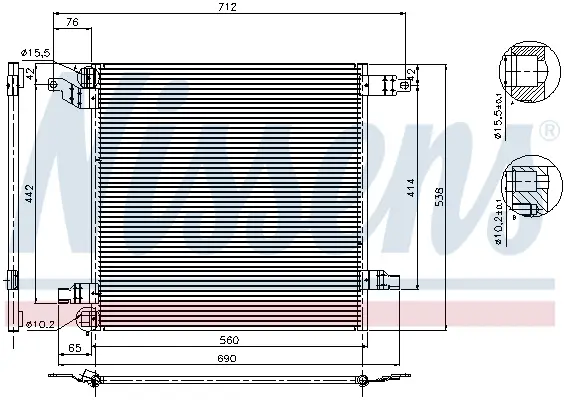 NISSENS 94568 - Kondensator, Klimaanlage - ** FIRST FIT ** Neu