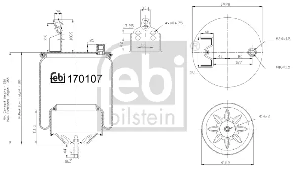 Ausverkauf FEBI BILSTEIN 170107 - Federbalg, Luftfederung