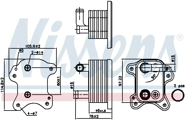 NISSENS 90801 - Ölkühler, Motoröl - ** FIRST FIT ** Schnäppchen