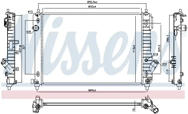 Begrenztes Angebot NISSENS 61687 - Kühler, Motorkühlung