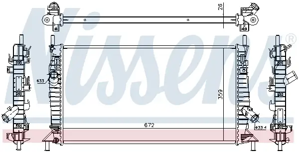 Geprüft NISSENS 62017A - Kühler, Motorkühlung