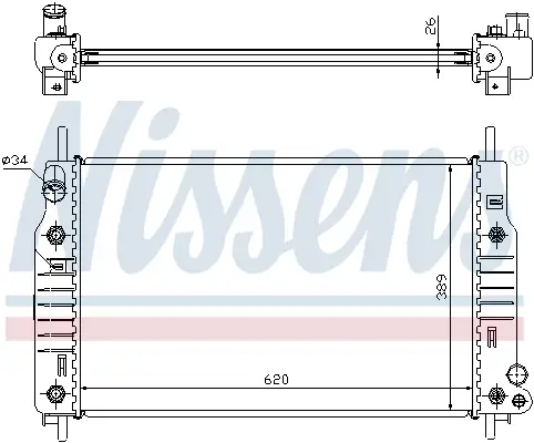 NISSENS 62105 - Kühler, Motorkühlung Geprüft
