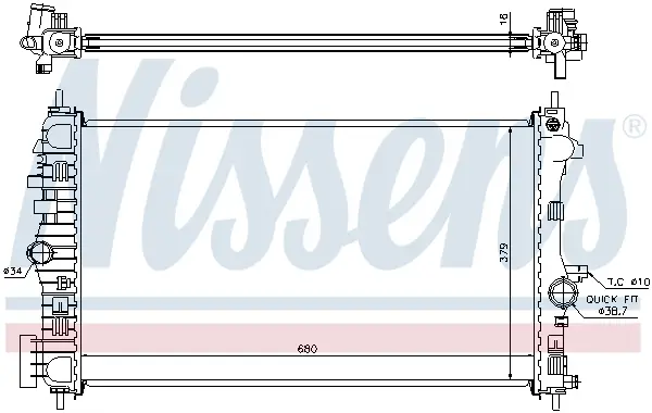 Zertifiziert NISSENS 630718 - Kühler, Motorkühlung