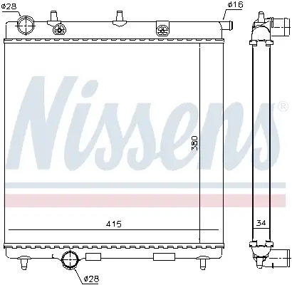 NISSENS 63505 - Kühler, Motorkühlung Geprüft
