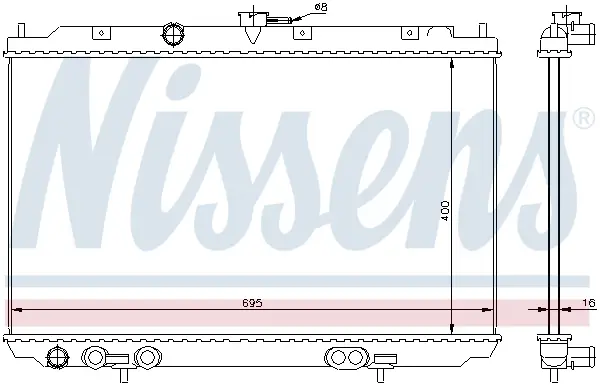 Echt NISSENS 68718 - Kühler, Motorkühlung