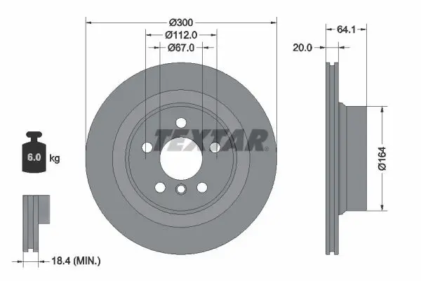 TEXTAR 92326905 - Bremsscheibe - PRO+ Solange Der Vorrat Reicht