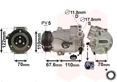 VAN WEZEL 3700K606 - Kompressor, Klimaanlage - *** IR PLUS *** Abverkauf