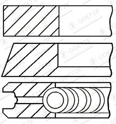 GOETZE ENGINE 08-432907-00 - Kolbenringsatz - Goetze Diamond Coated LKZ-Ring Begrenztes Angebot