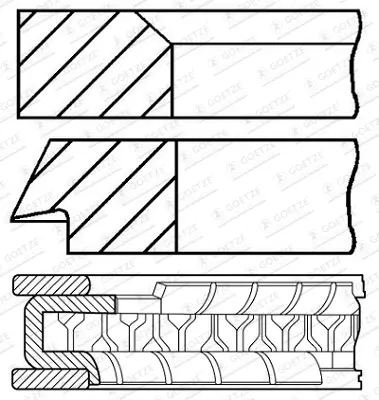 GOETZE ENGINE 08-446800-00 - Kolbenringsatz Versand Am Gleichen Tag
